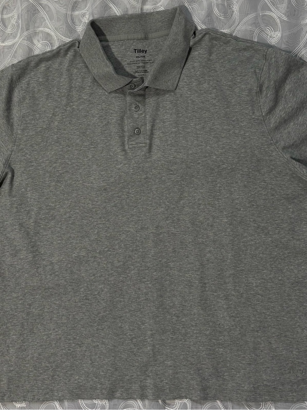Tilley Men's Heather Grey Polo Shirt - Soft Cotton Blend